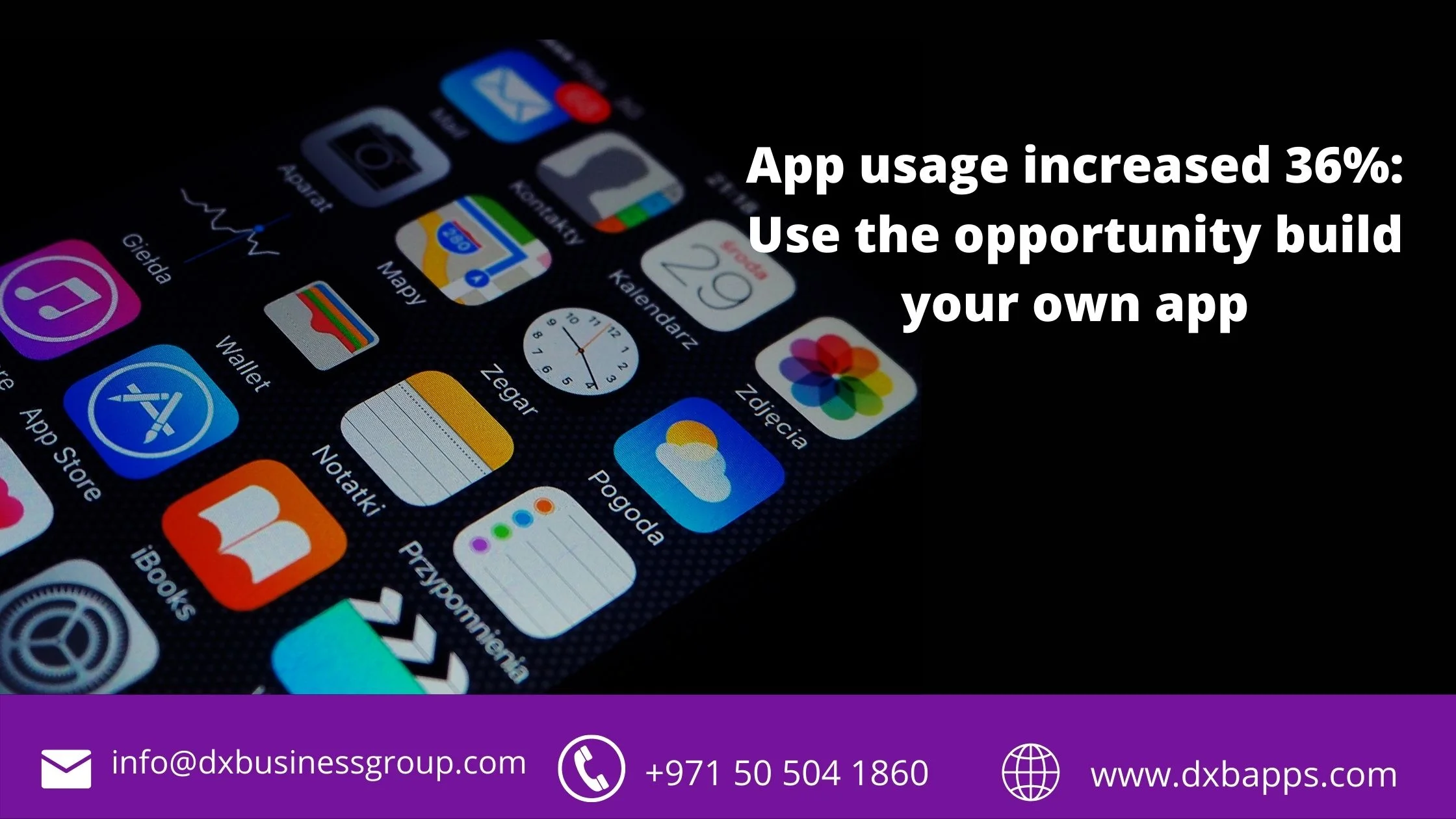 App usage increased 36% Use the opportunity build your own app