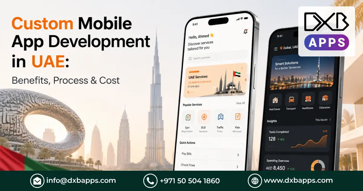 Custom mobile app development process and cost breakdown for businesses in UAE