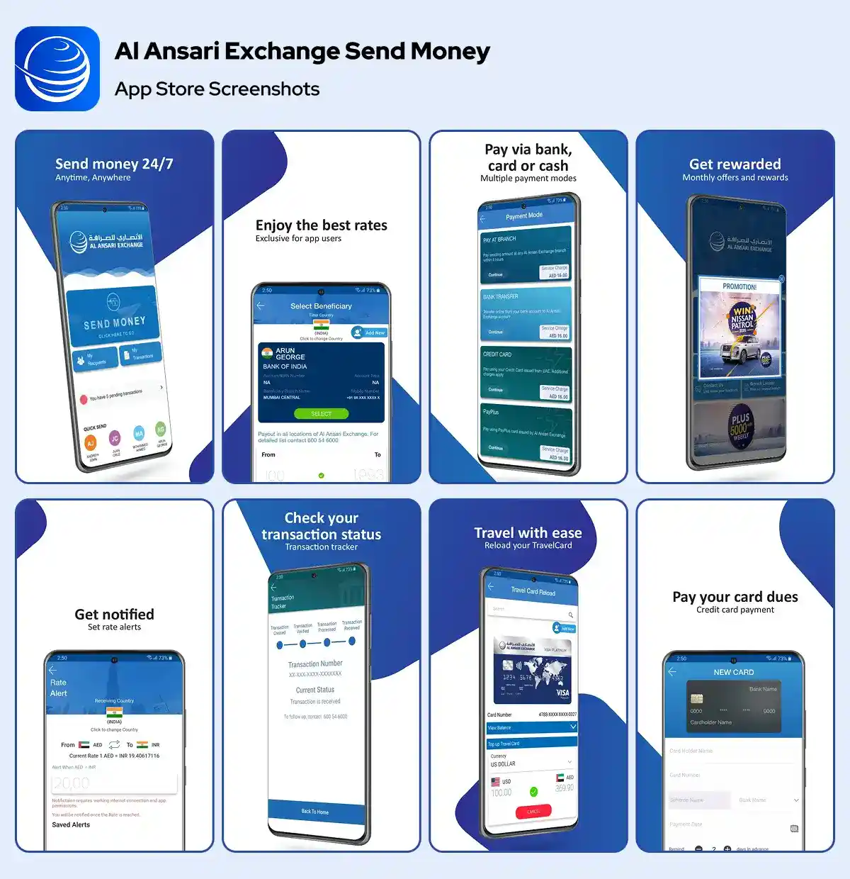 Al Ansari Exchange Send Money App Store designs
