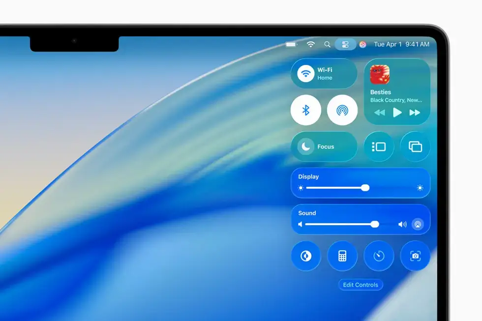 Apple OS availability macOS Tahoe 26 Control Center