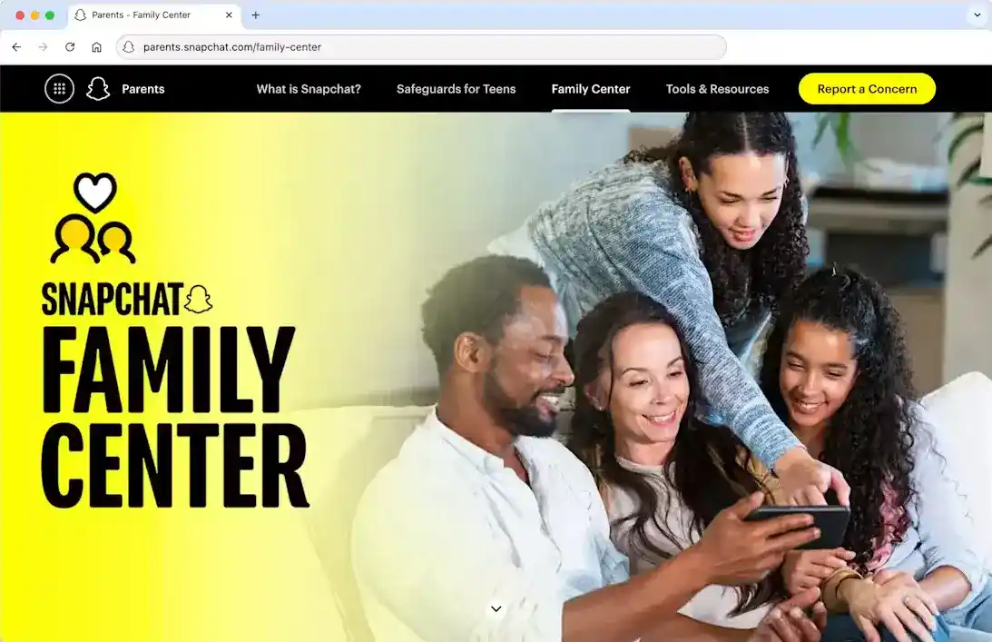 Snapchat Family Safety Hub Family Center