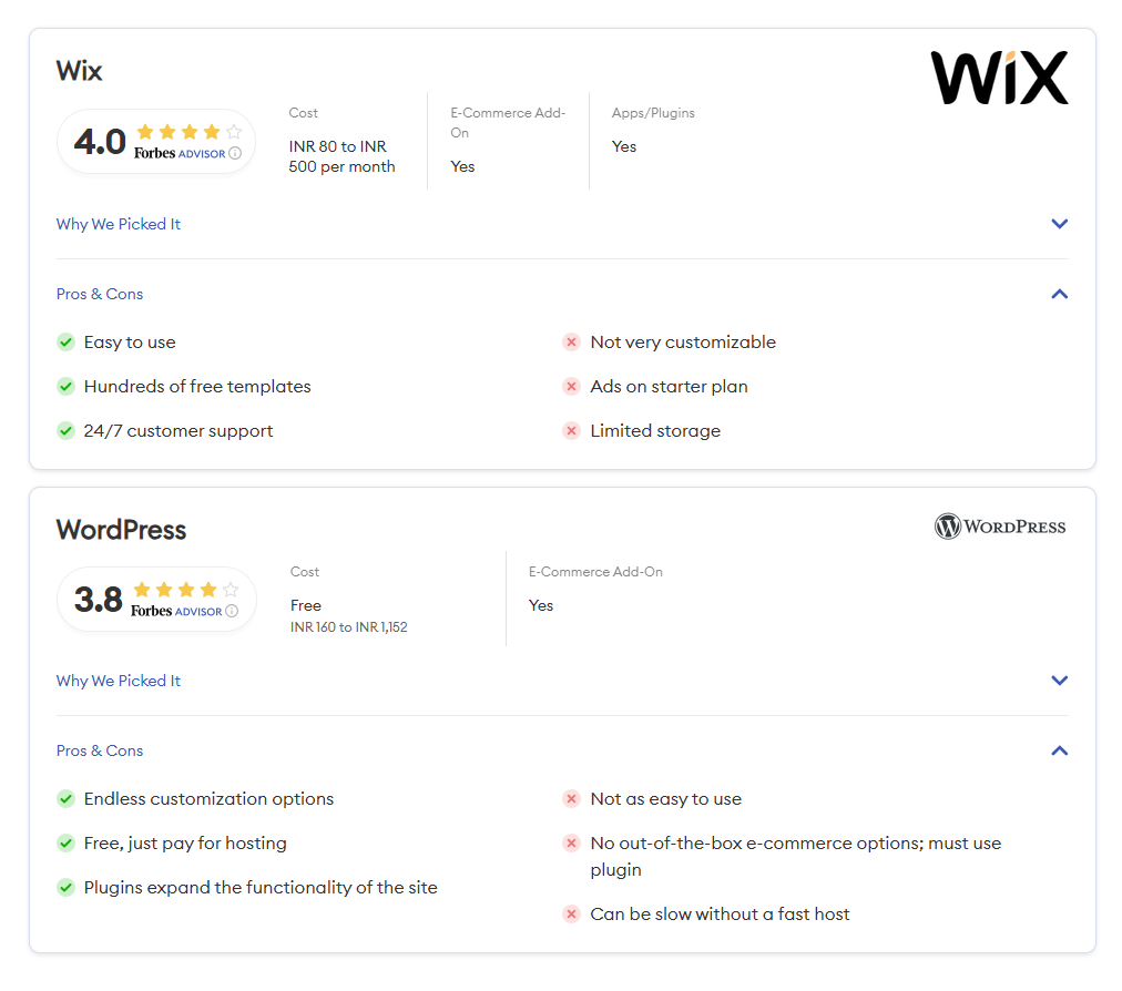 Wix vs Wordpress