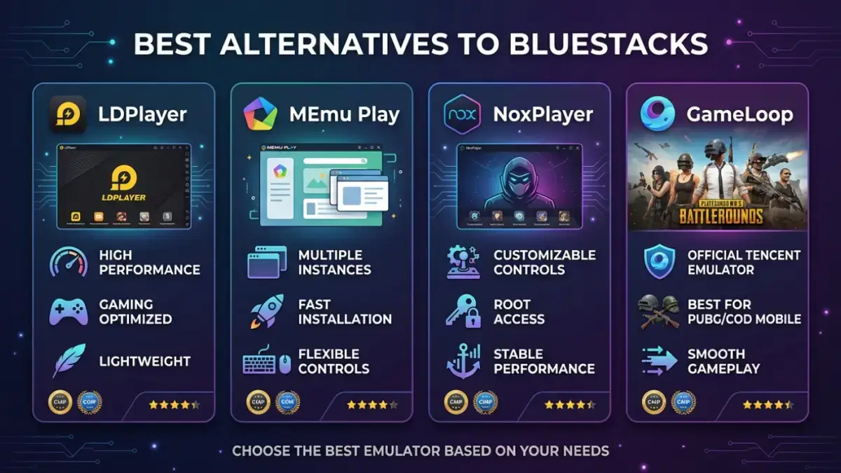 Best BlueStacks Alternatives for Android Gaming on PC Including LDPlayer and NoxPlayer