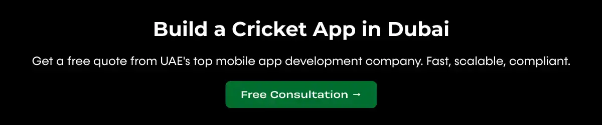 Build a cricket app in Dubai with UAE’s top mobile app development company DXB APPS – fast, scalable and secure sports app solutions