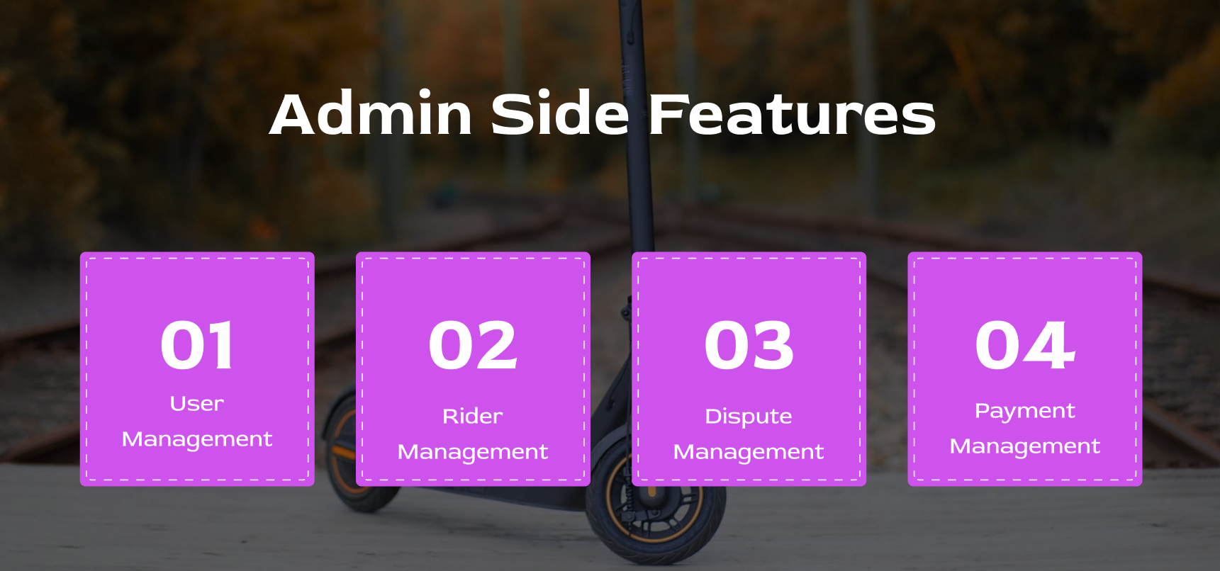 E-Scooter App Admin Side Features