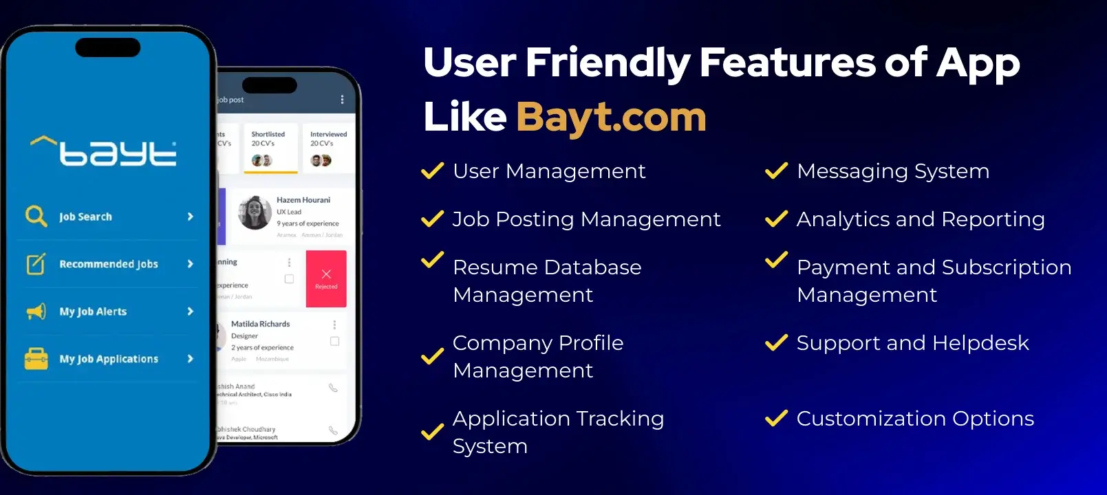 features of bayt app