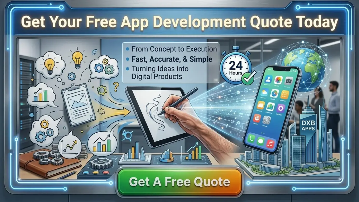 App development team providing fast and accurate mobile app cost estimate within 24 hours