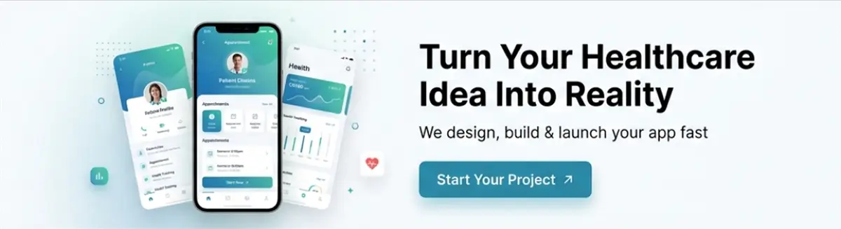 Healthcare app development company building custom mobile applications with modern UI, patient dashboards, and end-to-end design, development, and deployment services.