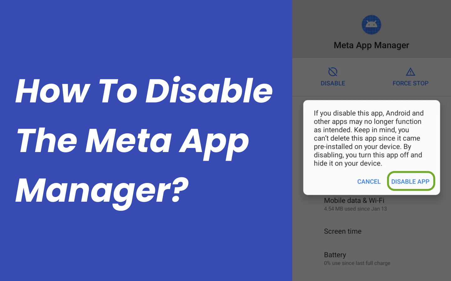 How to disable the meta app manager?