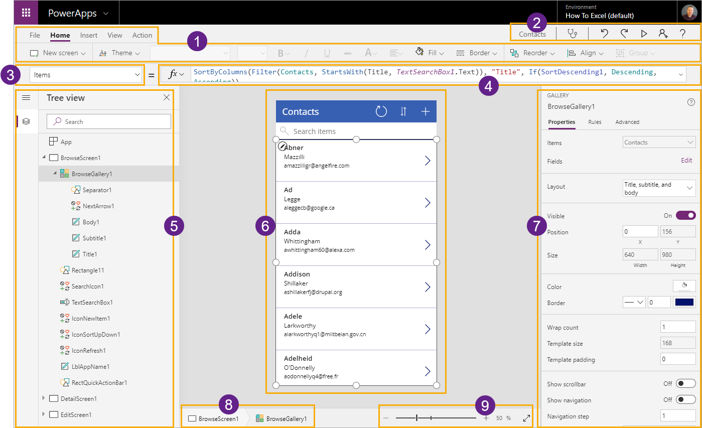 PowerApps Interface