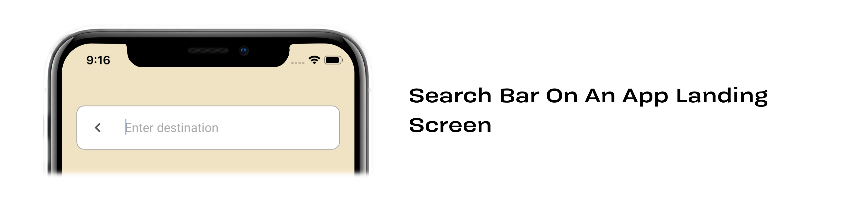 Search Bar On An App Landing Screen